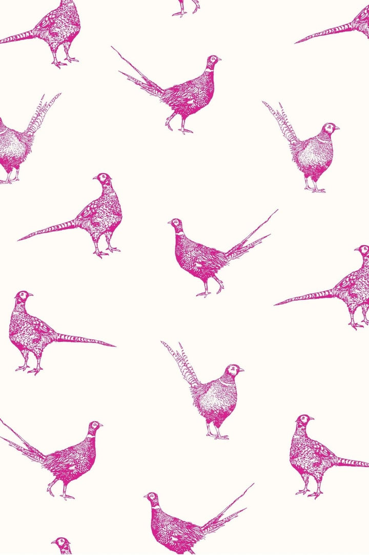 - Joules Flirty Pheasants Truly Pink Wallpaper - 118551 - Decor Warehouse