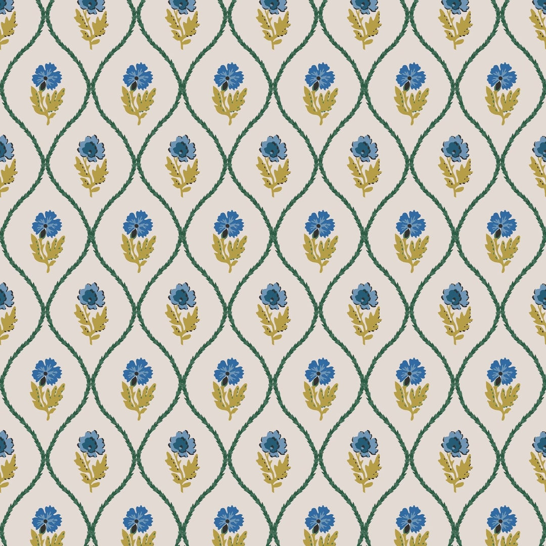 120876-Graham & Brown-Joules - Trellis Floral Creme Gold wallpaper-Decor Warehouse