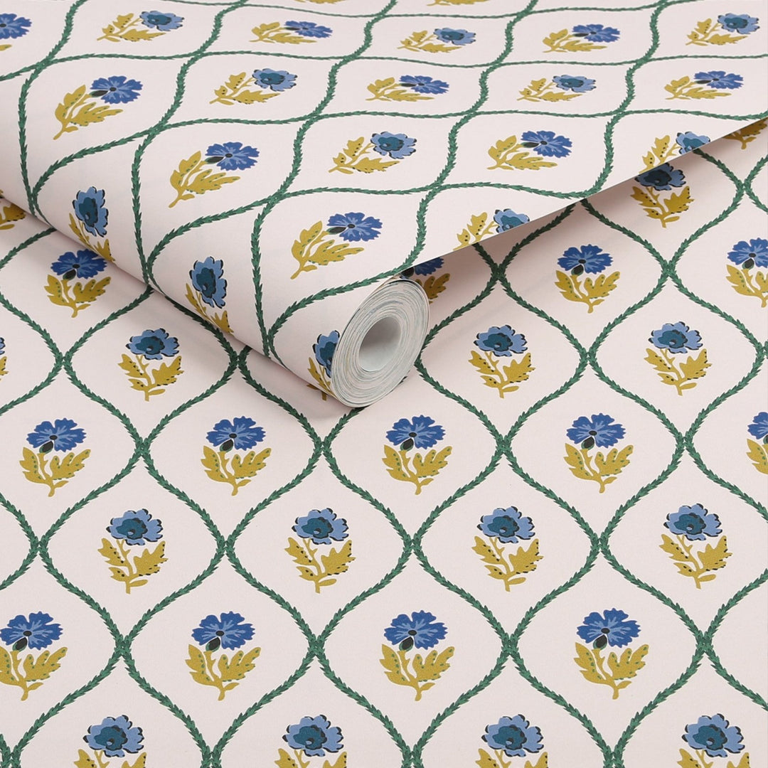 120876-Graham & Brown-Joules - Trellis Floral Creme Gold wallpaper-Decor Warehouse