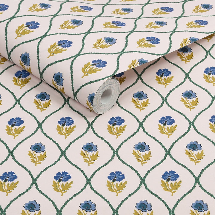 120876-Graham & Brown-Joules - Trellis Floral Creme Gold wallpaper-Decor Warehouse