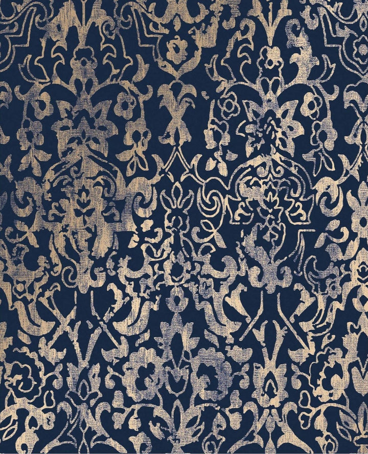 118294-Graham & Brown-Next - Majestic Damask Navy Wallpaper-Decor Warehouse