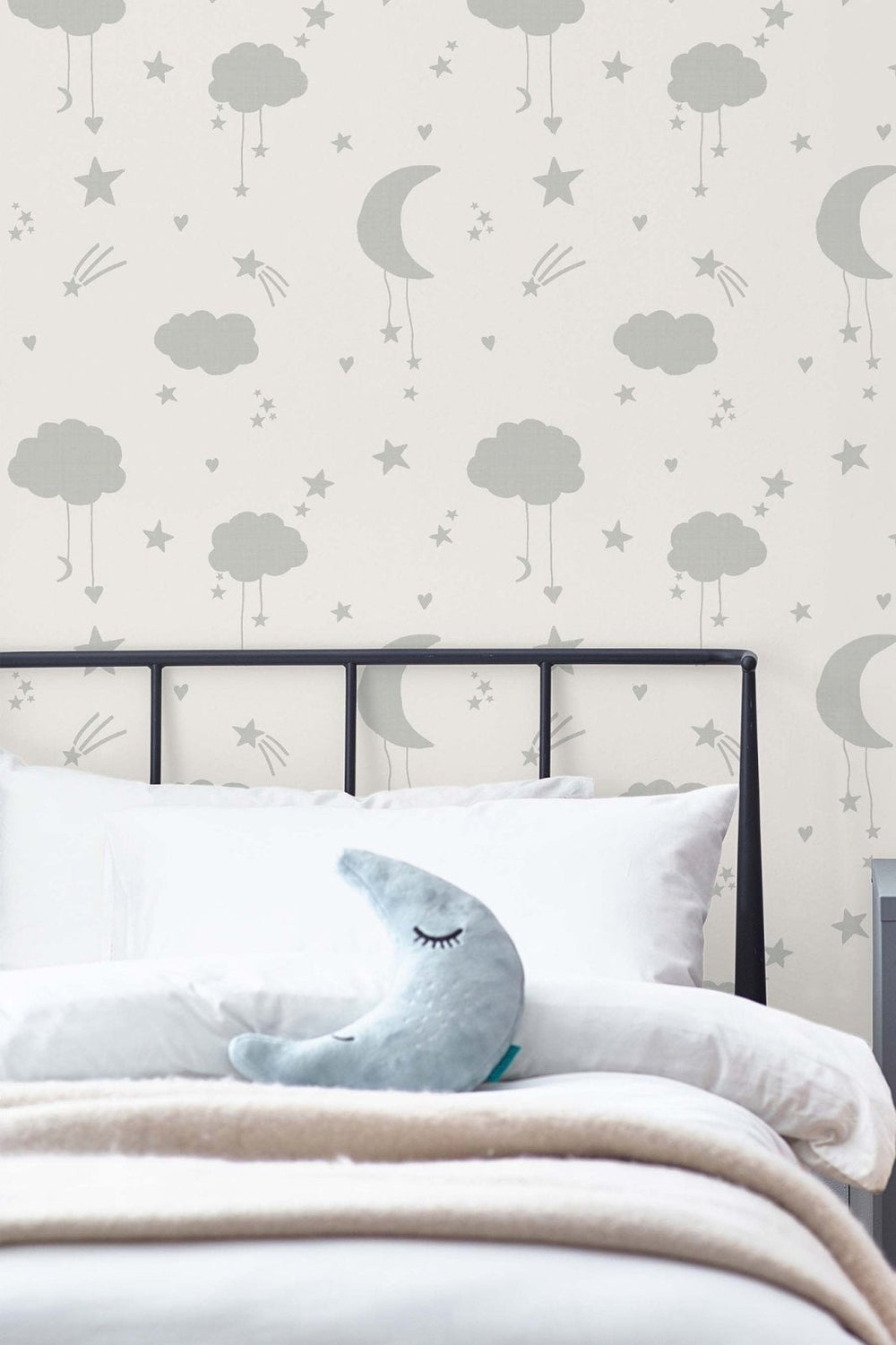 118332-Graham & Brown-Next - Moon and Stars Grey Wallpaper-Decor Warehouse