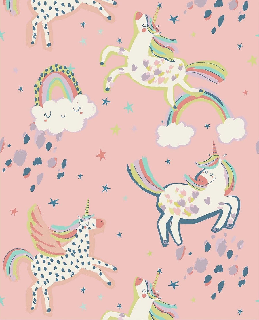 118328-Graham & Brown-Next - Party Unicorn Pink Wallpaper-Decor Warehouse
