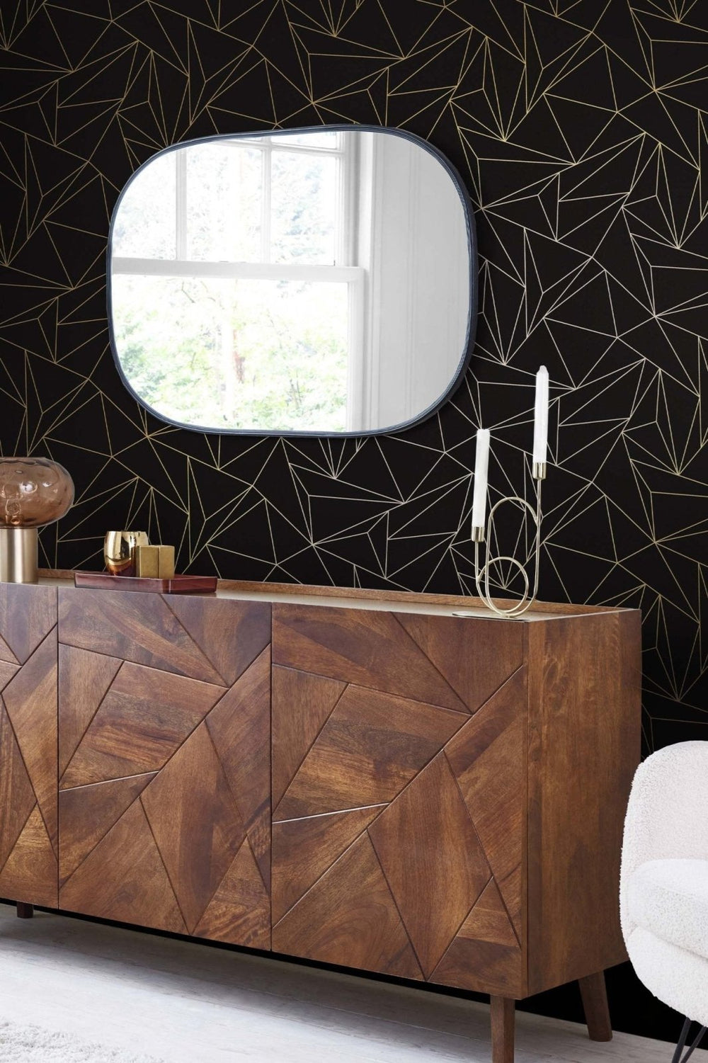 118277-Graham & Brown-Next - Scatter Geo Black Wallpaper-Decor Warehouse