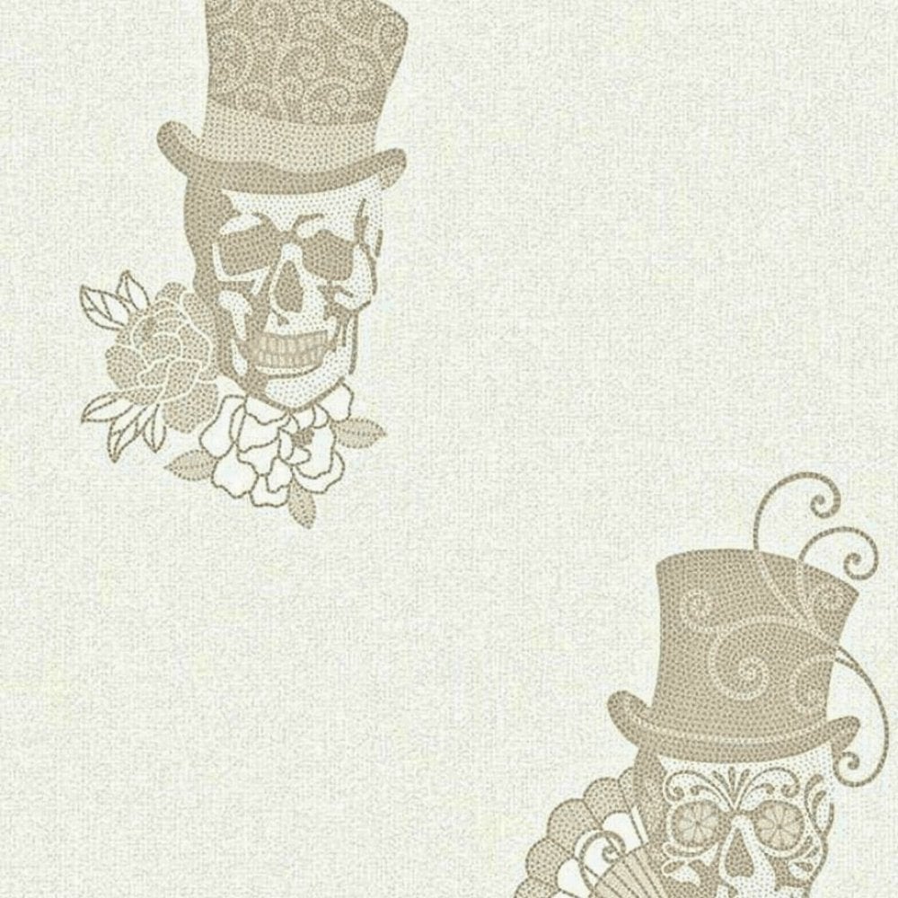 308907-Rasch-Rasch Astoria Gold Glitter Crystal Skull Wallpaper-Decor Warehouse