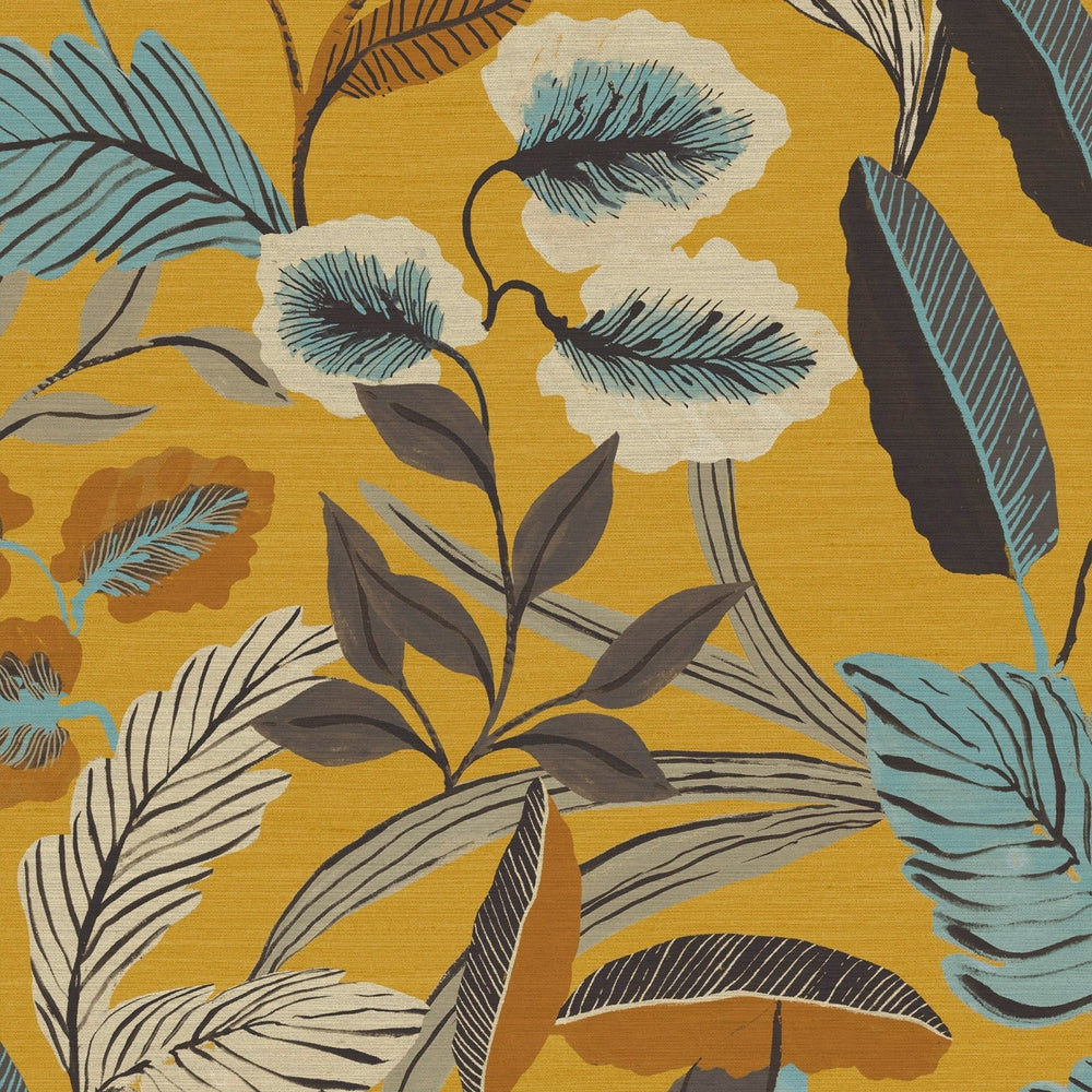 121157-Graham & Brown-Sublime - Paradise Art Ochre Wallpaper-Decor Warehouse