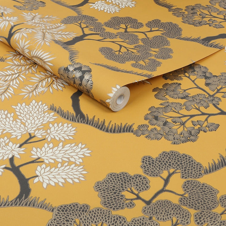 121800-Graham & Brown-Sublime - Trees Ochre Wallpaper-Decor Warehouse