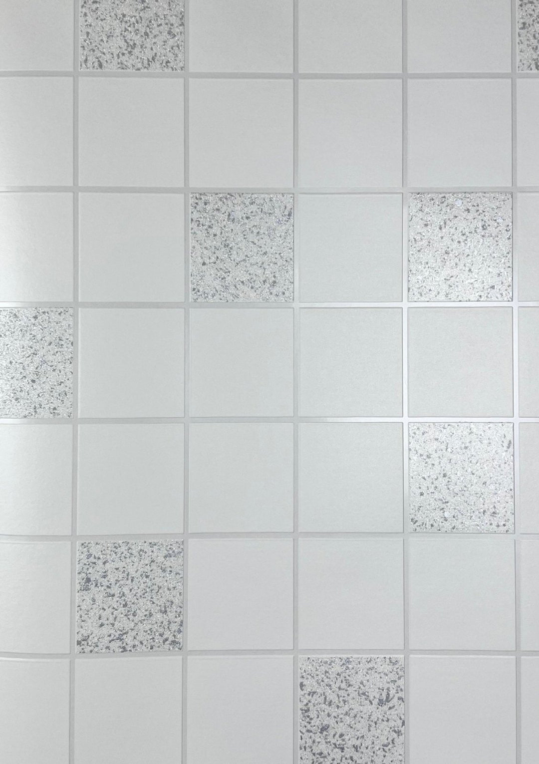 89131-DecorWarehouse-White and Silver Tiles Wallpaper-Decor Warehouse