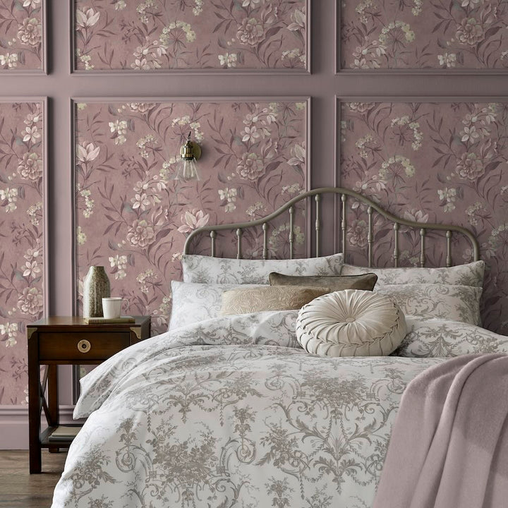 Laura Ashley Blairmore Floral Grape Wallpaper
