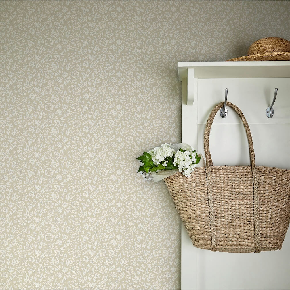 Laura Ashley Sweet Alyssum Twine Natural Wallpaper