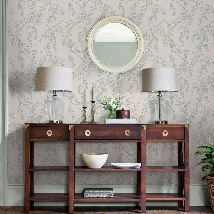 Laura Ashley Rainham Willow Sage Wallpaper