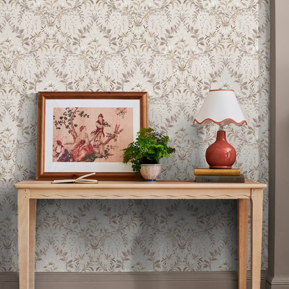 Laura Ashley Parterre Soft Natural Wallpaper