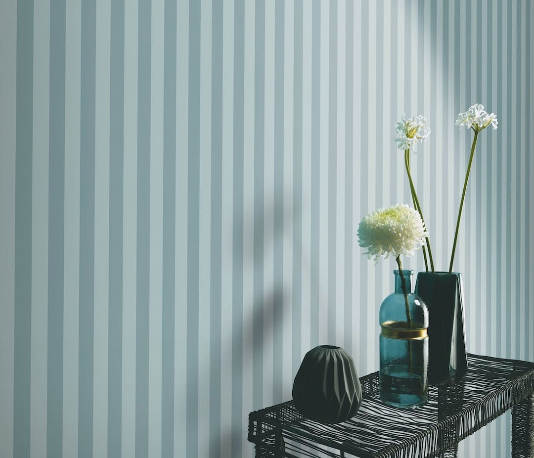 Erismann Heritage Stripe Duck Egg Wallpaper