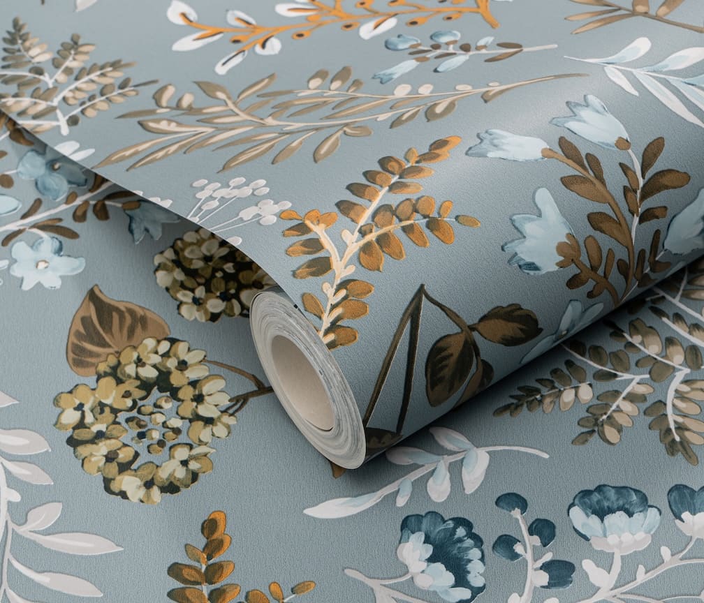 Erismann cottage Duck Egg Wallpaper