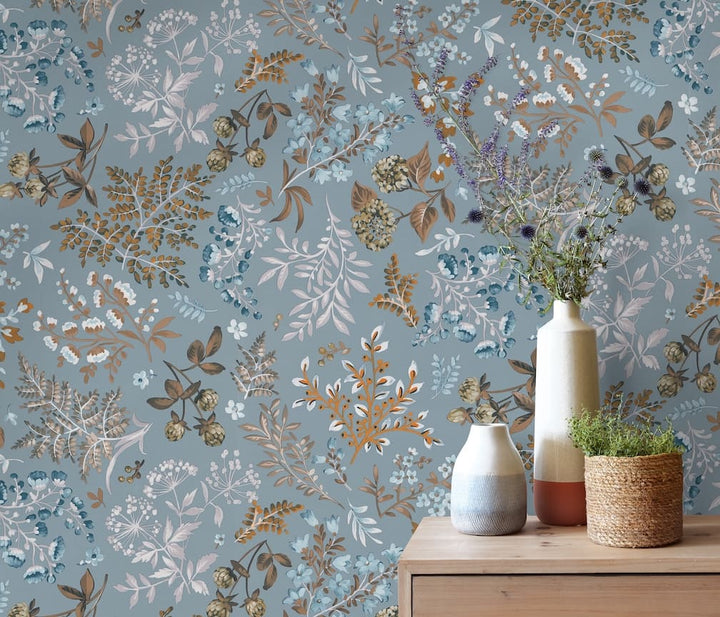 Erismann cottage Duck Egg Wallpaper