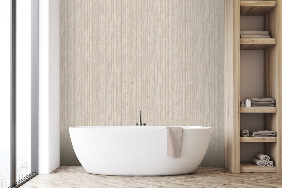 Arthouse Japandi Grasscloth Neutral Wallpaper