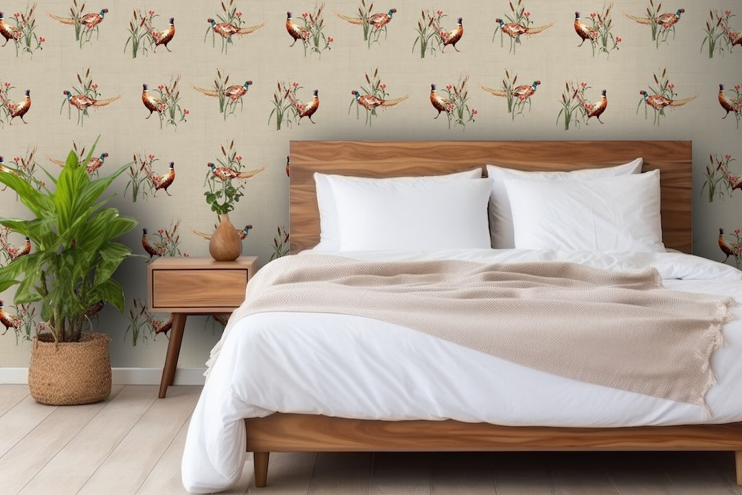 Arthouse Pheasant Meadow Natural Wallpaper