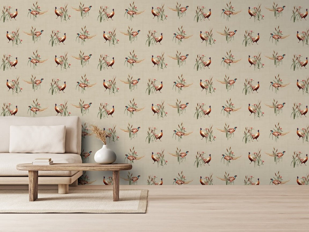 Arthouse Pheasant Meadow Natural Wallpaper