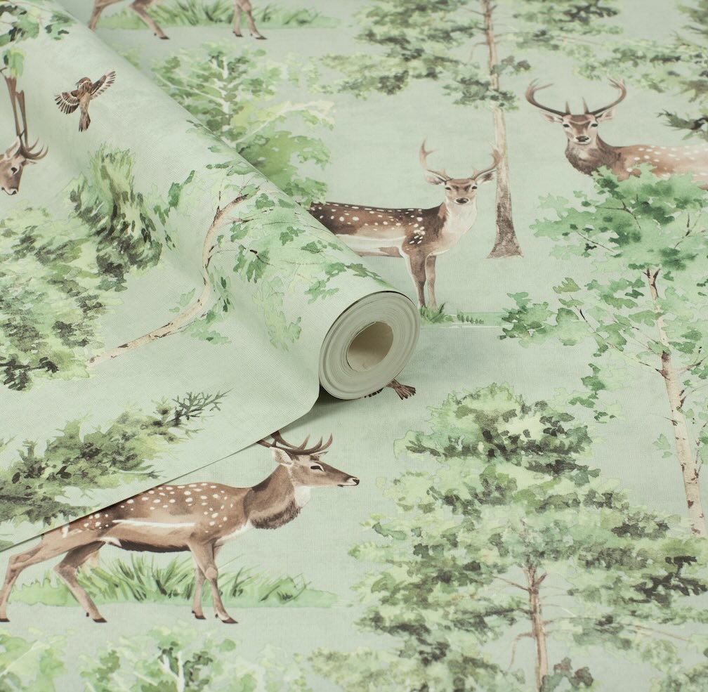 Arthouse Deer Forest Natural Wallpaper
