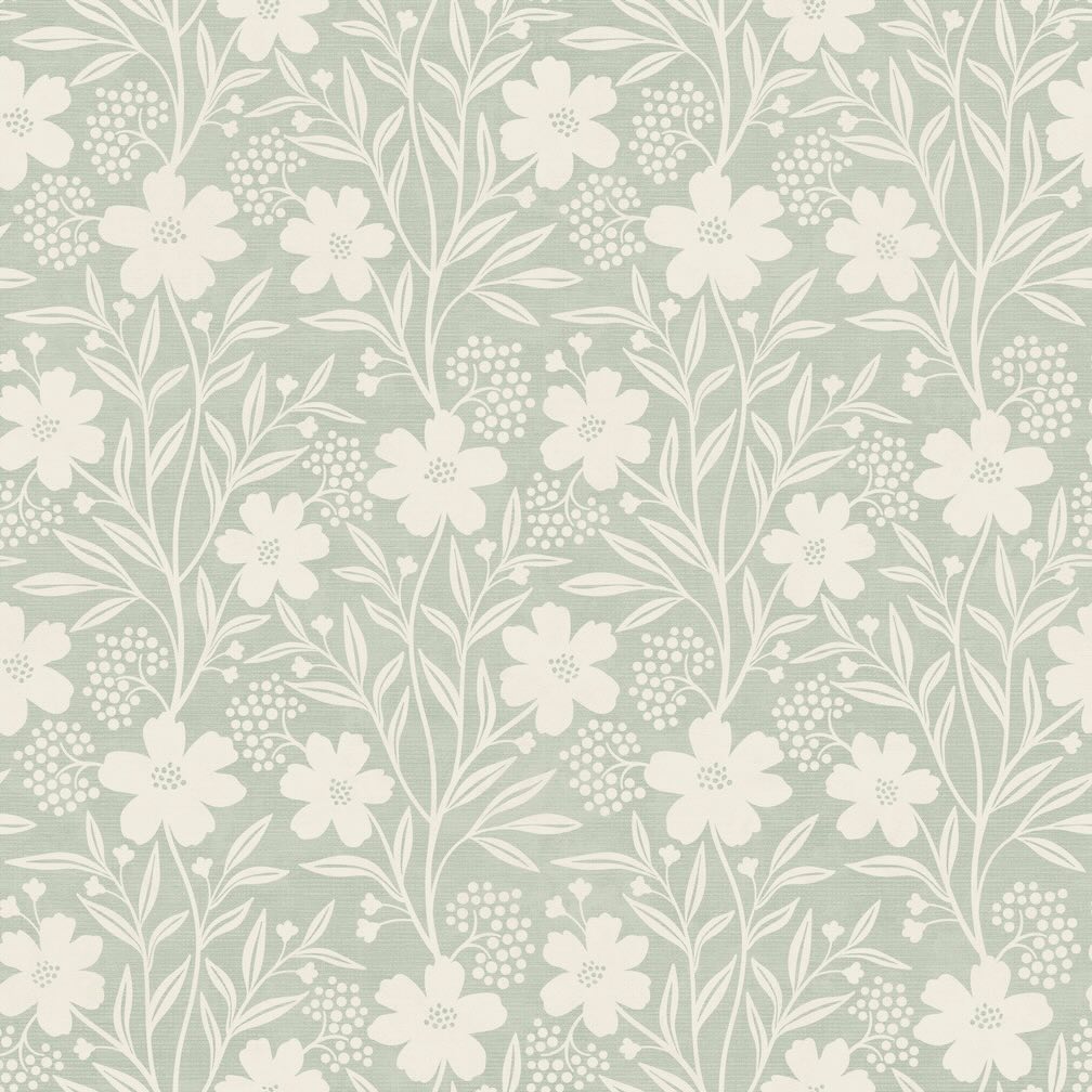 Arthouse Berry Floral Sage Wallpaper