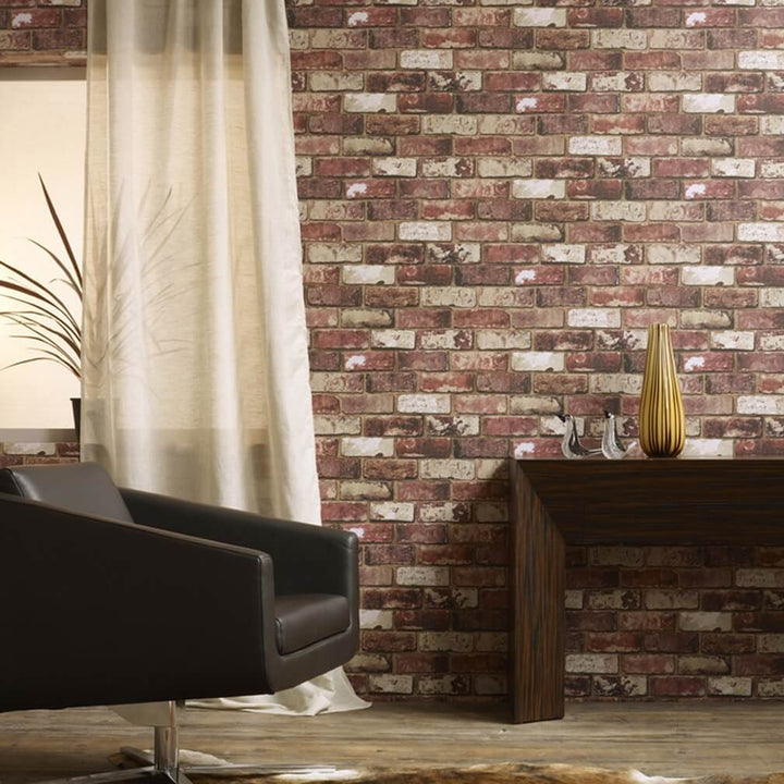 Fresco Brick Wall Red Wallpaper