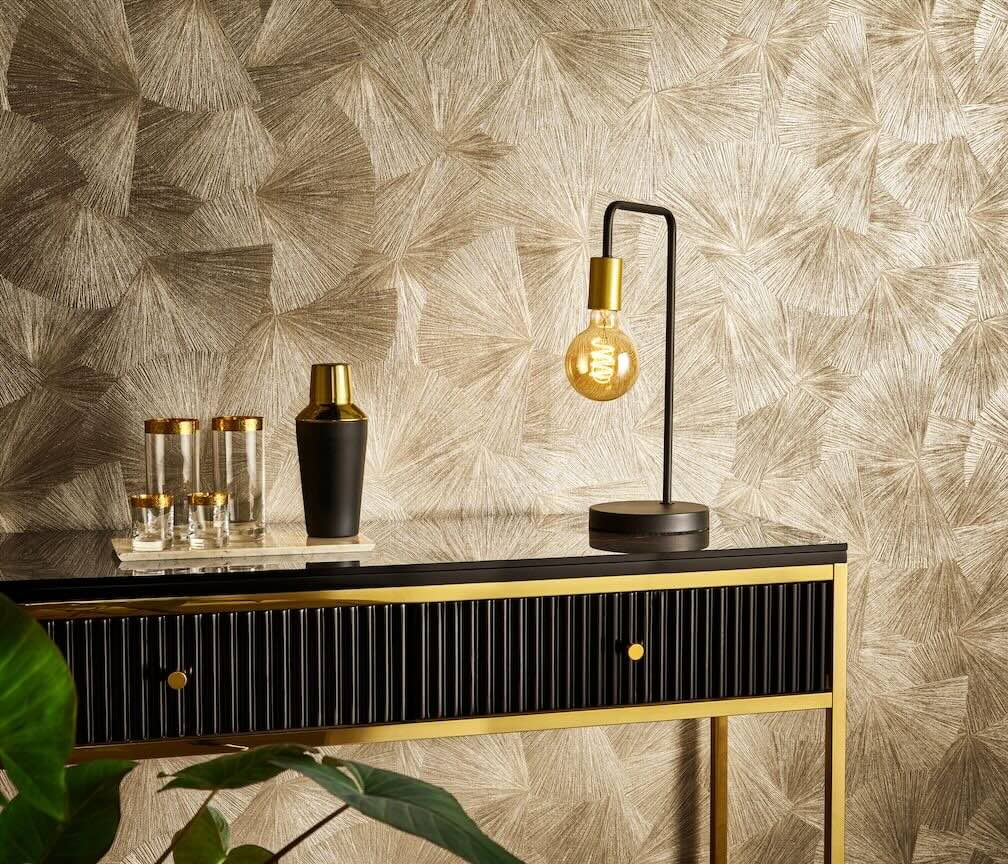Erismann Asian Fan Textured Metallic Wallpaper