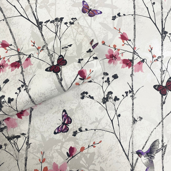 Muriva Novelties Eden Pink Wallpaper