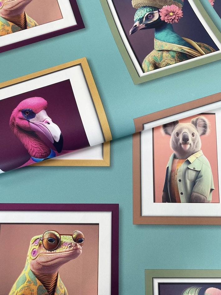 Muriva Fantastic Animals Picture Frame Wallpaper