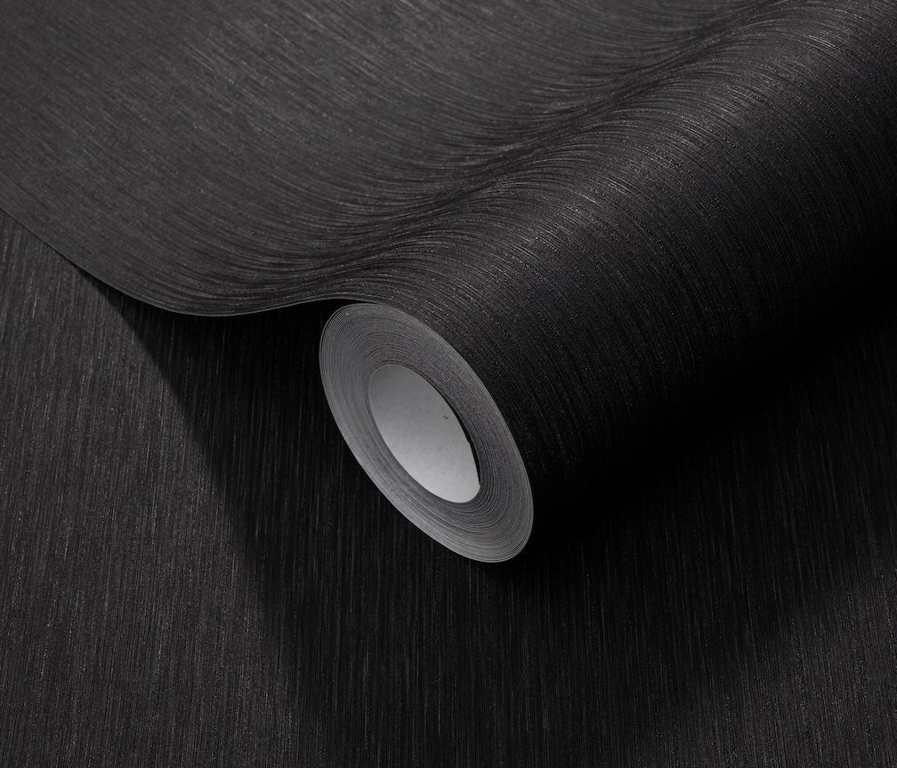 Erismann Versailles Vertical Linen Black Wallpaper