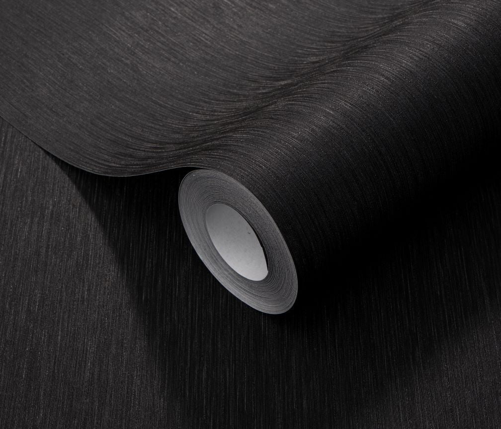 Erismann Versailles Vertical Linen Black Wallpaper