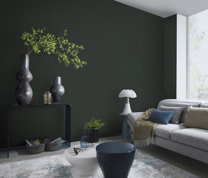 Erismann Versailles Vertical Linen Black Wallpaper