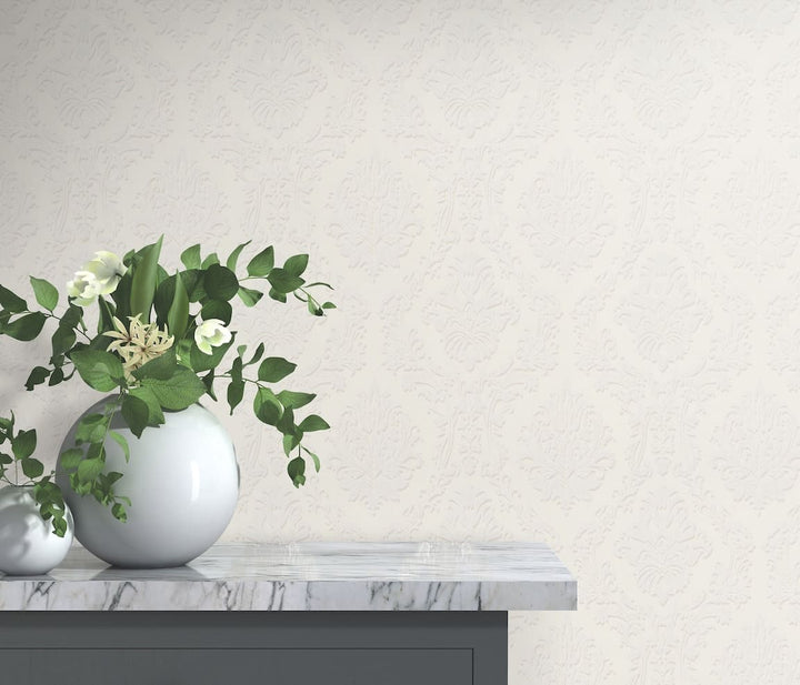 Erismann Versailles Carre Damask Light Cream Wallpaper