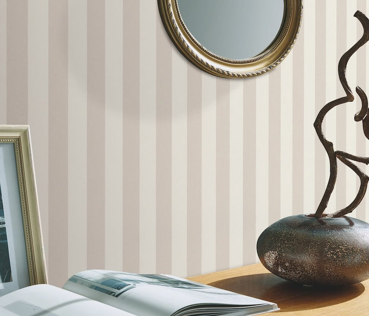 Erismann Entree Cream/Grey Stripe Wallpaper