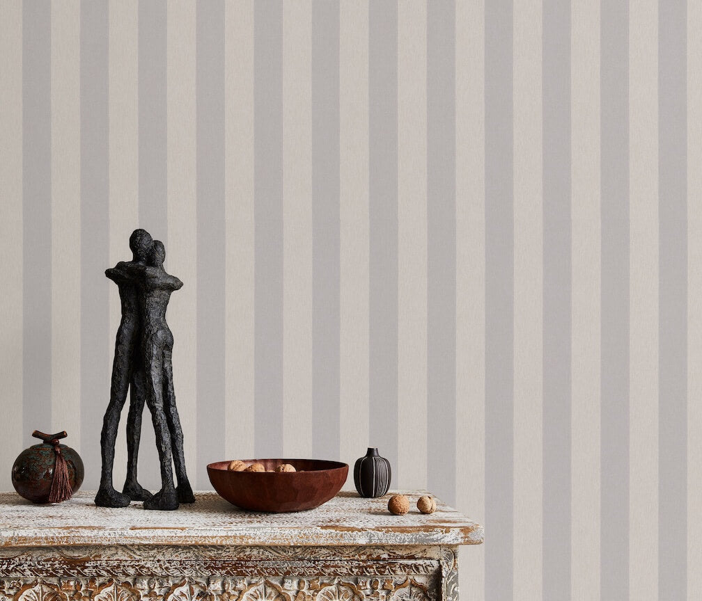 Erismann Entree Taupe Stripe Wallpaper