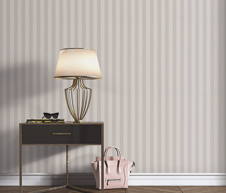 Erismann Entree Taupe Stripe Wallpaper