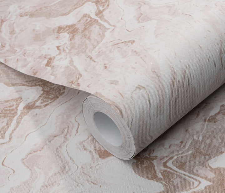 Erismann Evolution Pink/Copper Textured Marble Effect Wallpaper