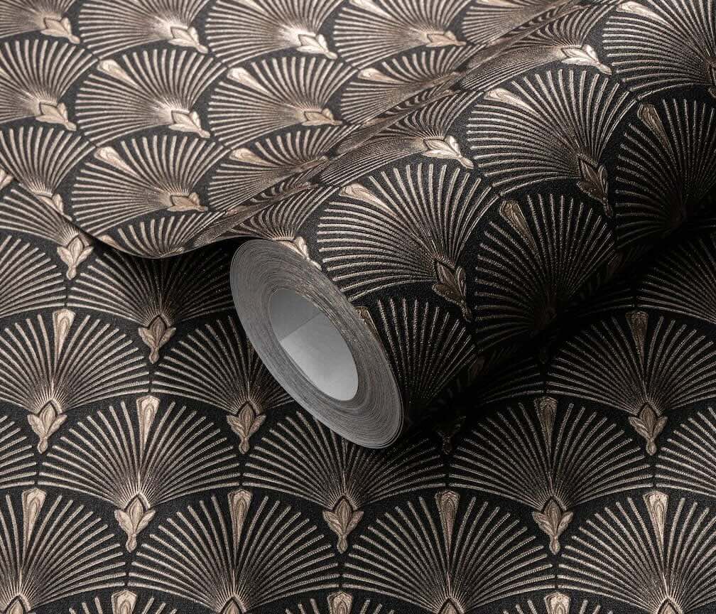 Erismann Versailles Arch Fan Art Deco Black/Gold Wallpaper