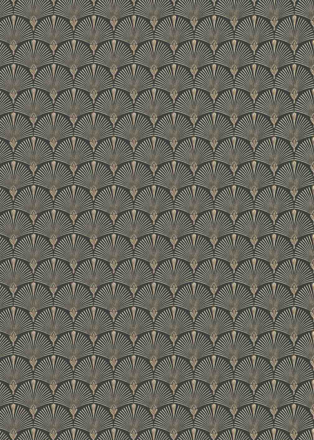 Erismann Versailles Arch Fan Art Deco Black/Gold Wallpaper