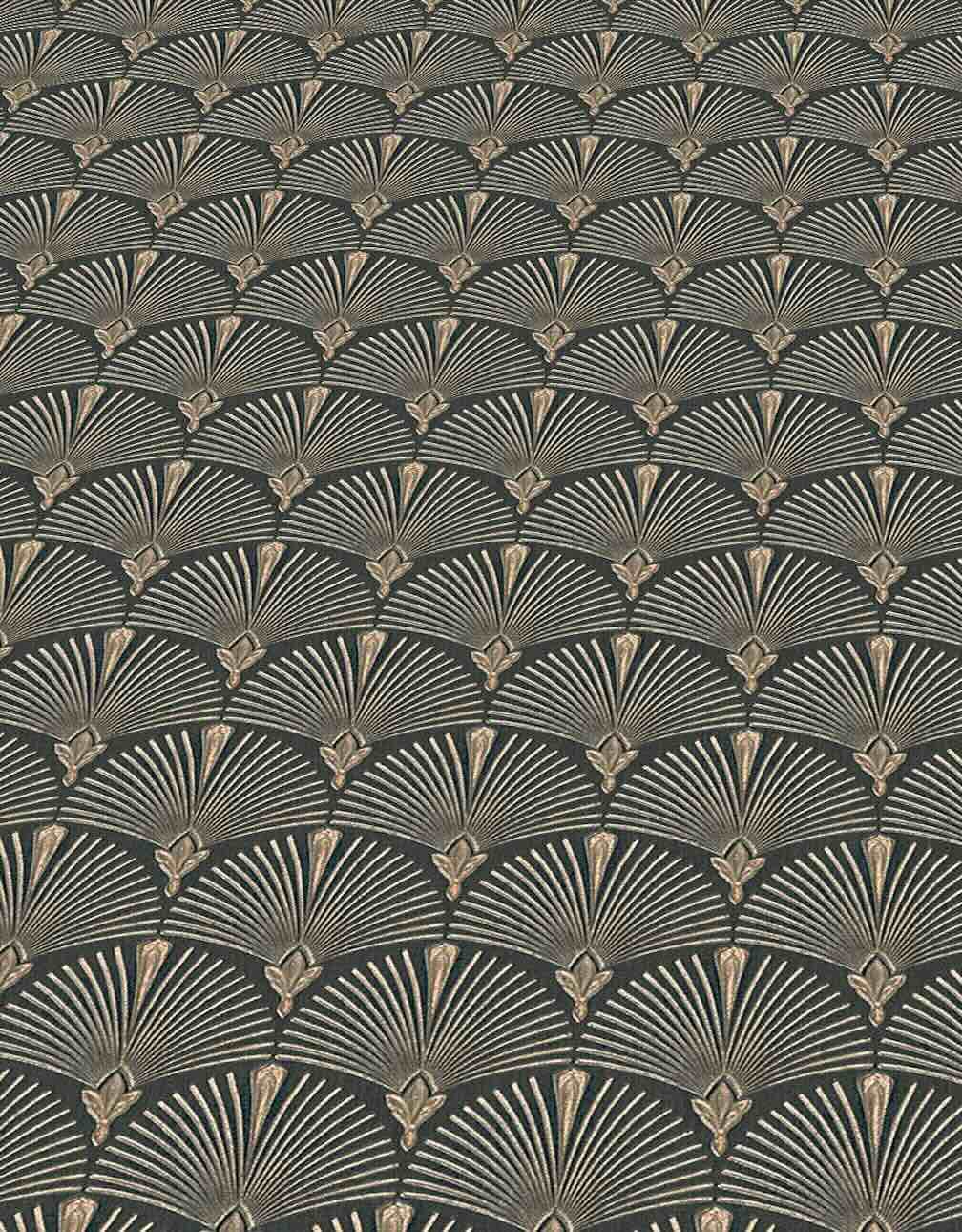 Erismann Versailles Arch Fan Art Deco Black/Gold Wallpaper