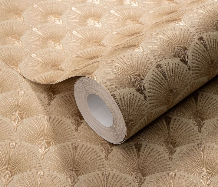 Erismann Versailles Arch Fan Art Deco Gold Wallpaper