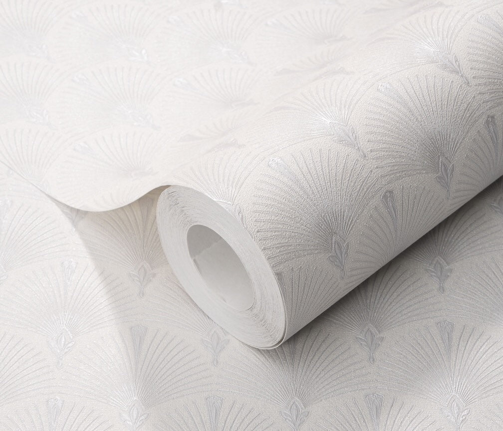 Erismann Versailles Arch Fan Art Deco Silver/Grey Wallpaper