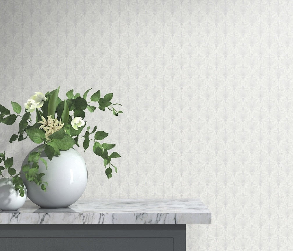 Erismann Versailles Arch Fan Art Deco Silver/Grey Wallpaper