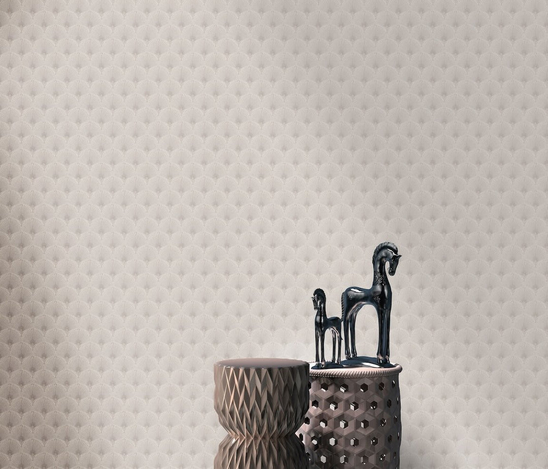Erismann Versailles Arch Fan Art Deco Taupe Wallpaper