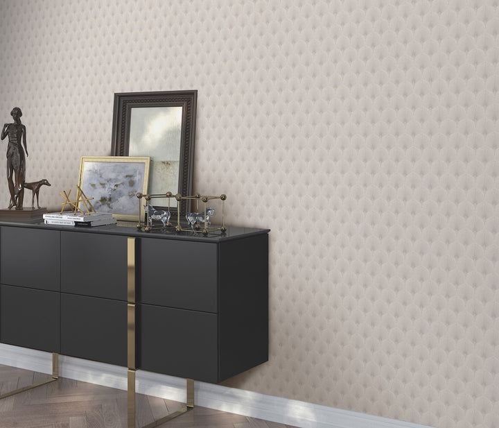 Erismann Versailles Arch Fan Art Deco Taupe Wallpaper