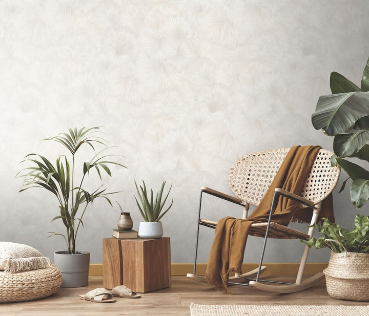 Erismann Floral Leaf Motif Cream Wallpaper