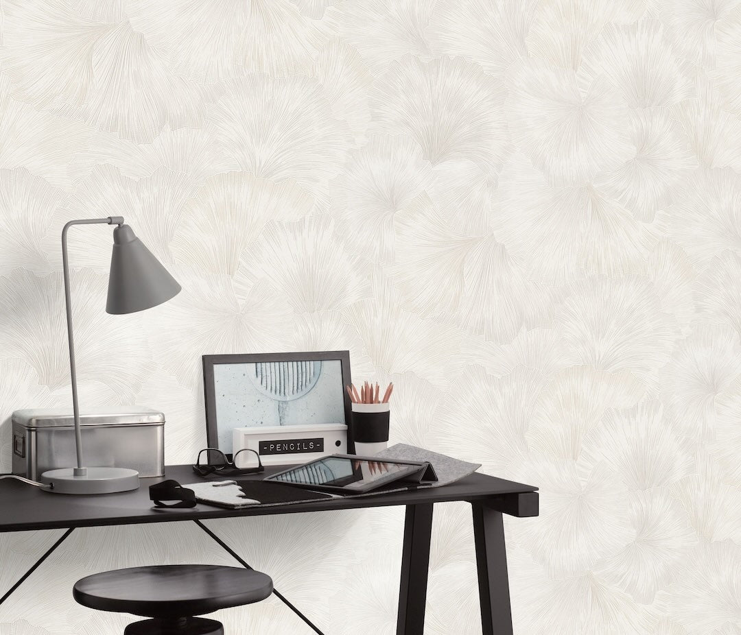 Erismann Floral Leaf Motif Cream Wallpaper
