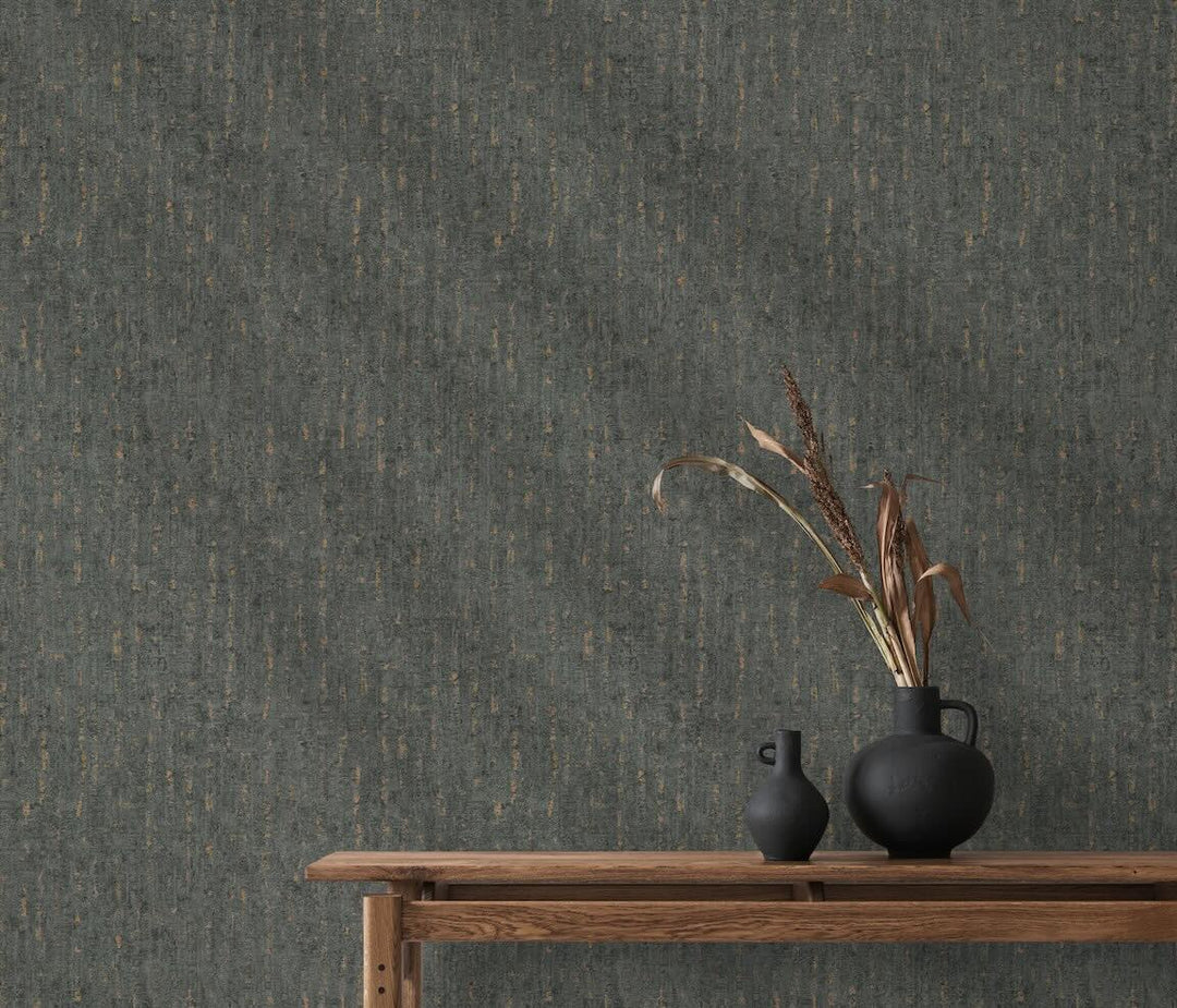 Erismann Shadow Veil Black / Gold Wallpaper
