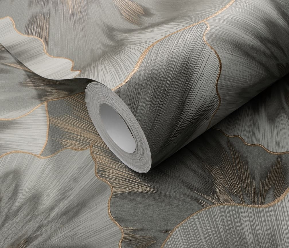 Erismann Bliss Abstract Leaf Olive Wallpaper
