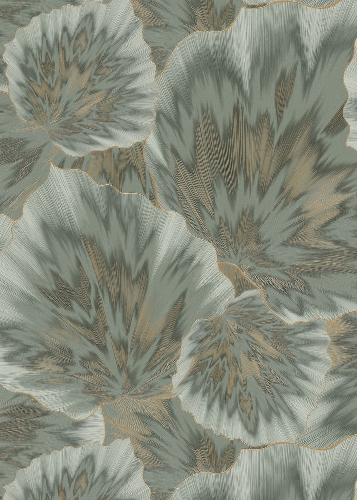 Erismann Bliss Abstract Leaf Olive Wallpaper