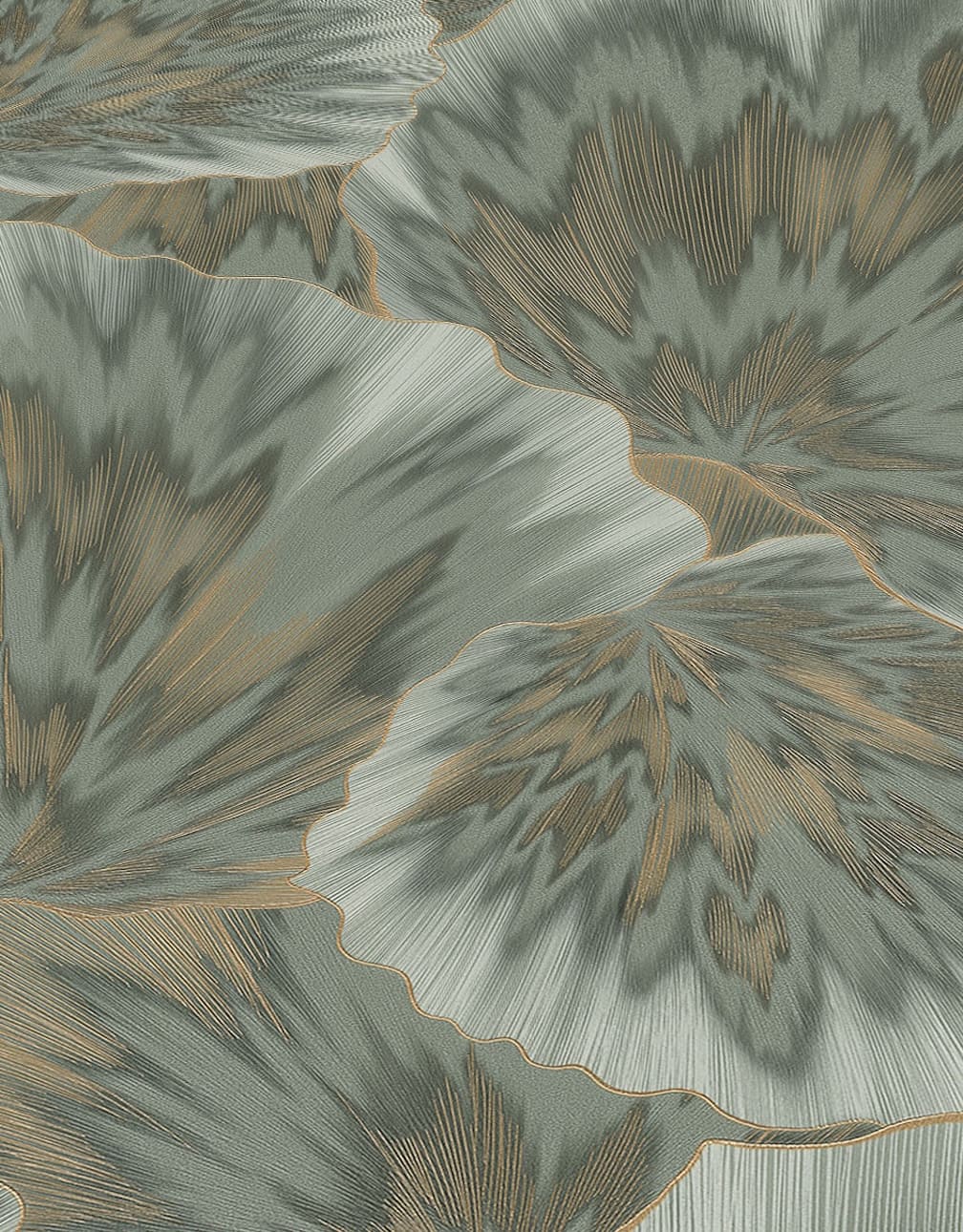 Erismann Bliss Abstract Leaf Olive Wallpaper
